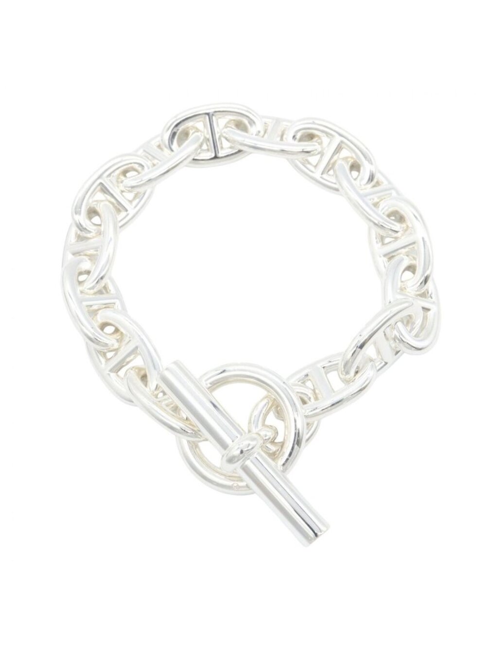 Hermes Bracelet Chaine D'ancre TGM 14 Links 925 Sterling Silver